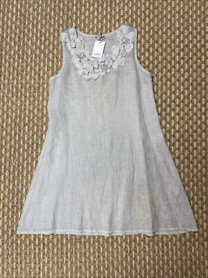 Rosemarine A-Line Pullover Dress Linen Sz S Grayish Appliqu Neck Made In Italy | eBay Rosemarine A-Line Pullover Dress Linen Sz S Grayish Appliqu Neck Made In Italy | eBay
