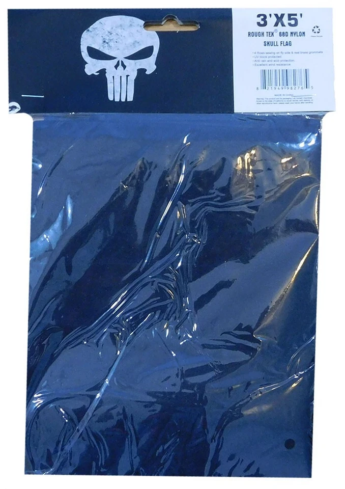 PUNISHER Skull Black Premium Quality 3x5 3'x5' Woven Poly Nylon 68D Flag Banner - Image 4 of 4