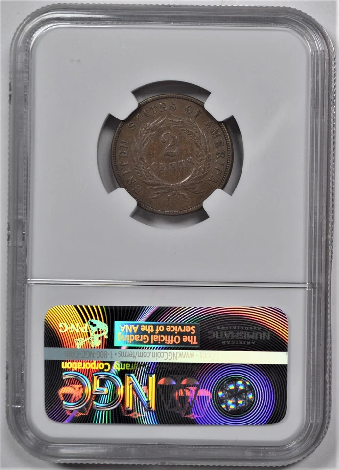 1872 2 CENT PIECE 2C NGC AU 55 BN - Image 2 of 2