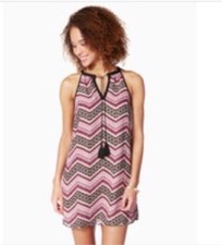 NWT Charming Charlie Chevron Tassel Dress Size S