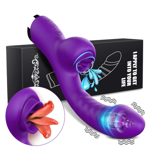 Powerful 2-in-1 G-Spot Vibrator with Clit Licker & Suction Stimulator  