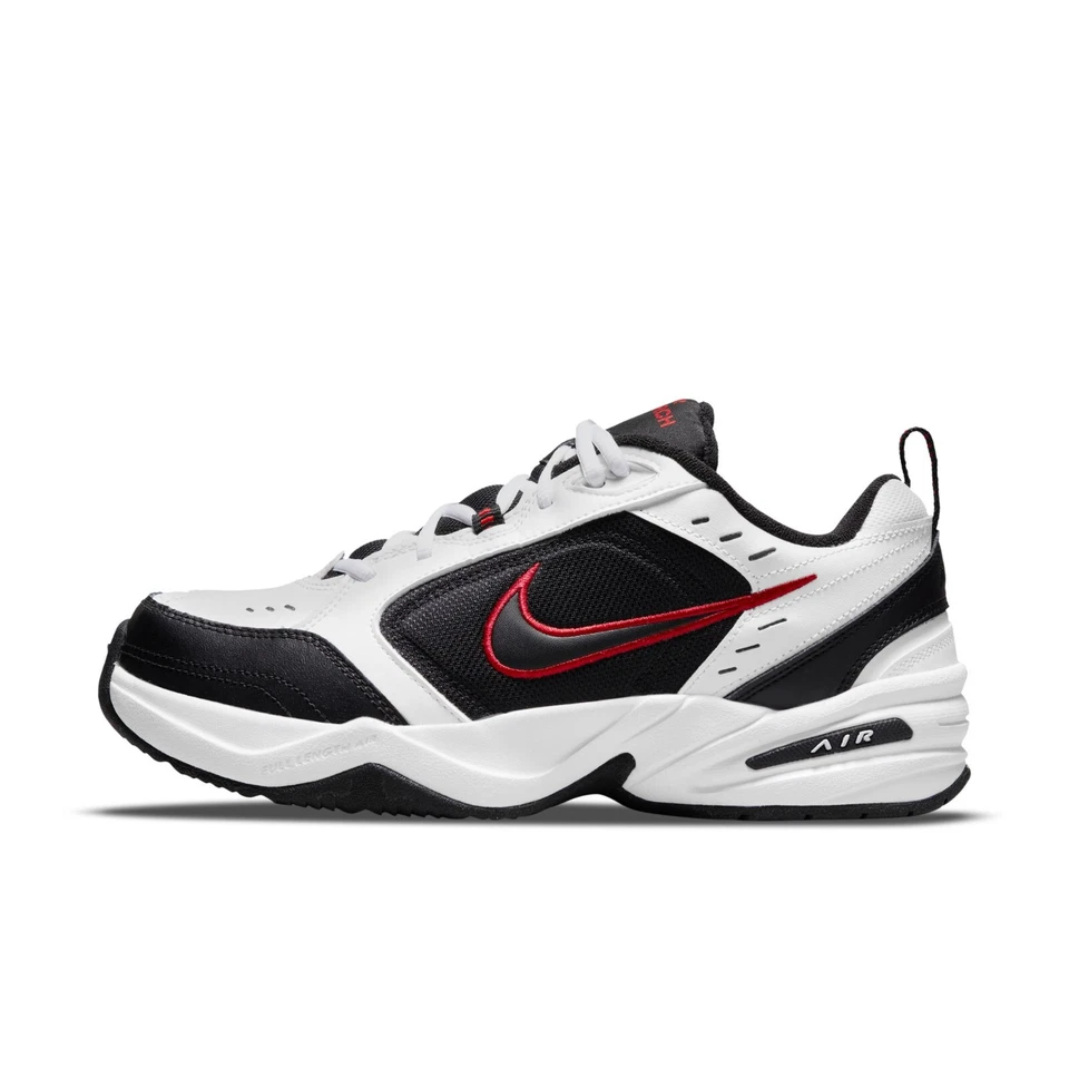 Nike AIR MONARCH IV Men White Black Red 101 Walking Shoe Medium & WIDE WIDTH 4E - Image 3 of 4