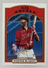 Werner Blakely 2021 Topps Heritage Minors ON-CARD AUTO Prospect LA Angels