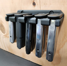 Glock 17/19/26 Pistol Wall Mount Magazine Rack Holder 5 Slots Black USA Made