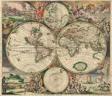 1689 Interesting Detailed Old World Exploration Map Poster - 24x28