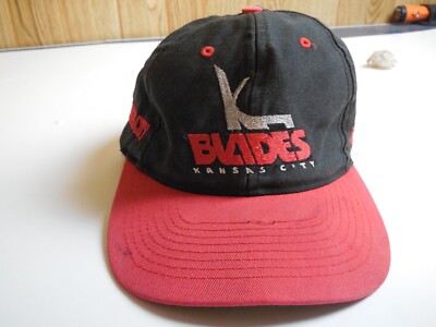 Ht1 Vintage KC Blades Logo 7 Snapback Cap Adjustable Black Kansas City