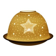 Nordic Lights Star With Cut Out Porcelain Tealight Candle Holder Dome & Tray