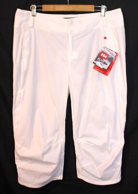 Helly Hansen Size 18 White Crewline Cropped Capri Stretch Outdoor UPF 30 Pants