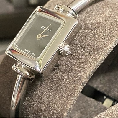 Auth Gucci 1900L Watch Sapphire Crystal Silvertone Swiss