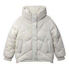 Womens Duck Down Puffer Jacket Hooded Diamond...