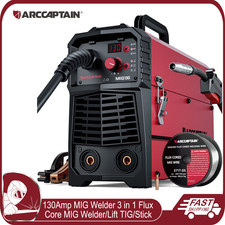 2026 ARCCAPTAIN 3 in 1 MIG Welder 130A 110V Flux Core MIG Welder/Lift TIG/Stick