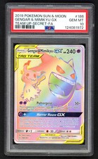Pokemon Card - PSA Gengar & Mimikyu GX 186/181 - Team Up FA - GEM MT