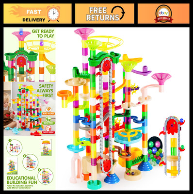 236Pcs Glow in the Dark Marble Run Set with Motorized Elevator - STEM Building T