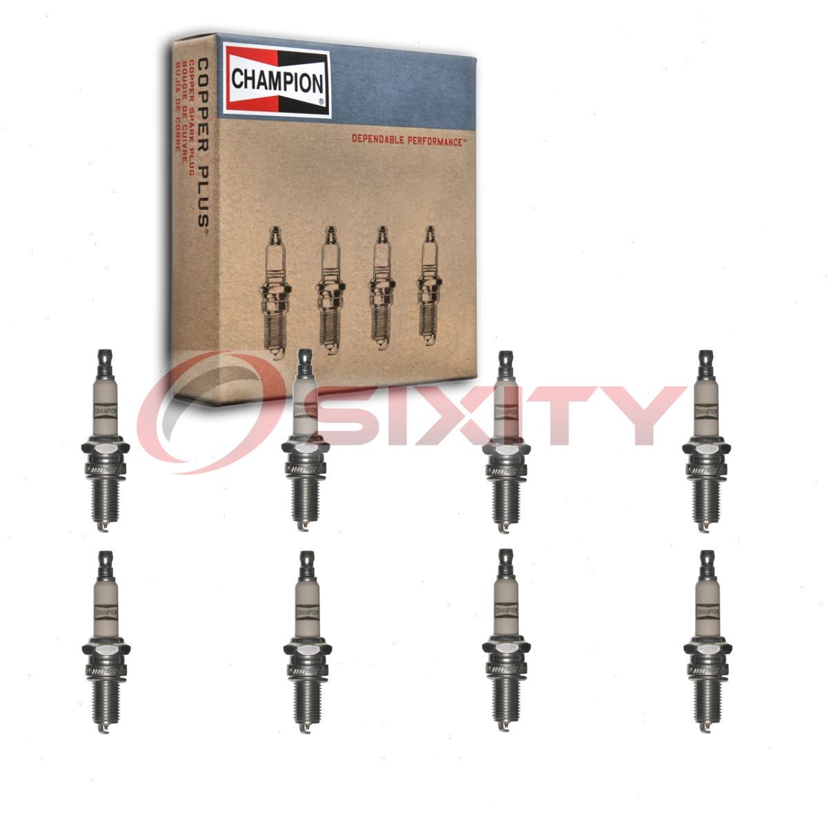 8 pc Champion PowerSport 8809-1 Spark Plugs for 8809 5329 Ignition Wire yg