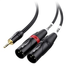 Cable Matters 3.5Mm 1/8 Inch TRS to 2 XLR Cable 3 Ft, Male to Male Aux to Dual 