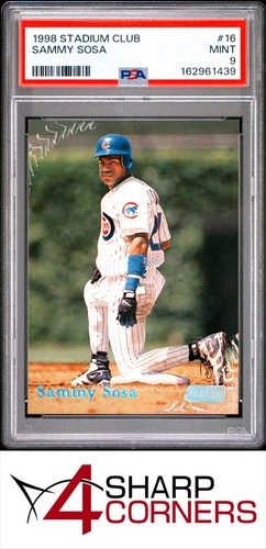 1998 STADIUM CLUB #16 SAMMY SOSA CUBS POP 2 PSA 9