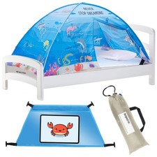 Water World Twin Size Bed Tent for Kids Indoor Fort - Magical Pop Up Dream Tent