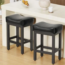 Counter Height Bar Stools Set of 2, 24 Inch Barstools for Kitchen Island Coun...
