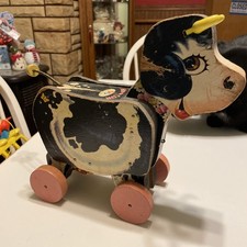 Fisher-Price Pull Along Moo-oo Cow No. 155