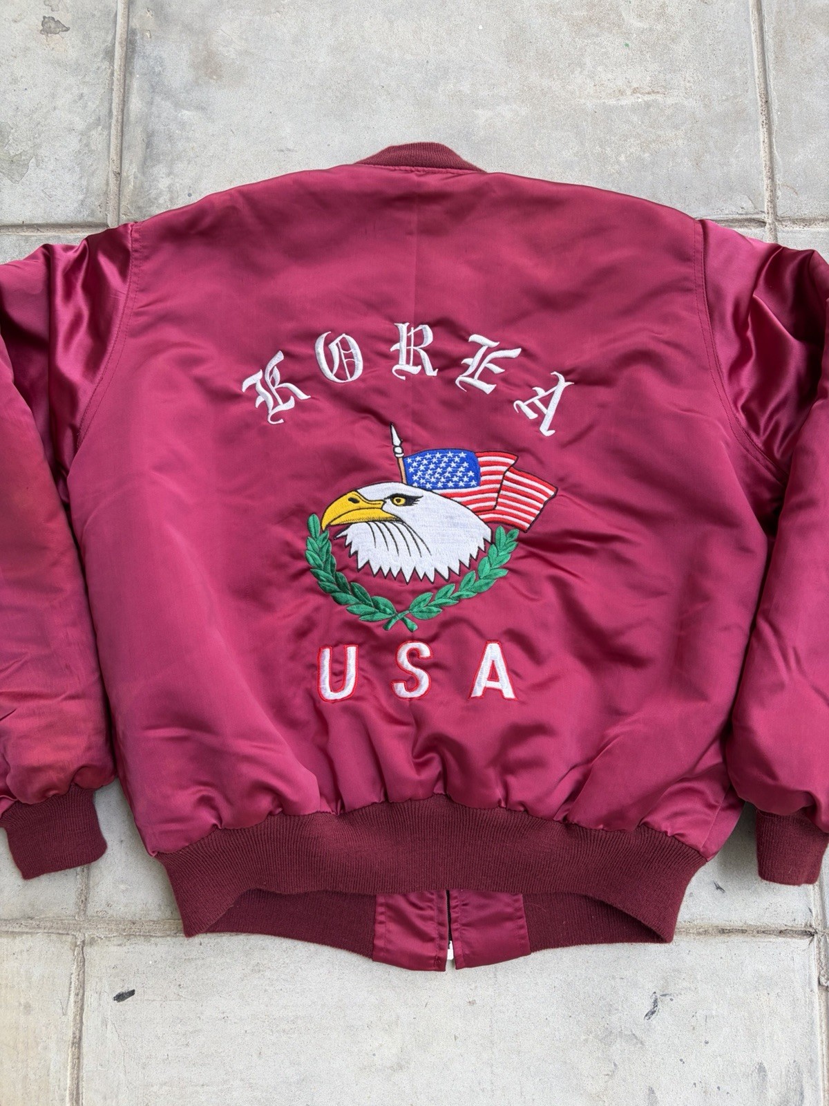 Vintage 1980's Korea Souvenir Jacket Size XL White Sa… - Gem