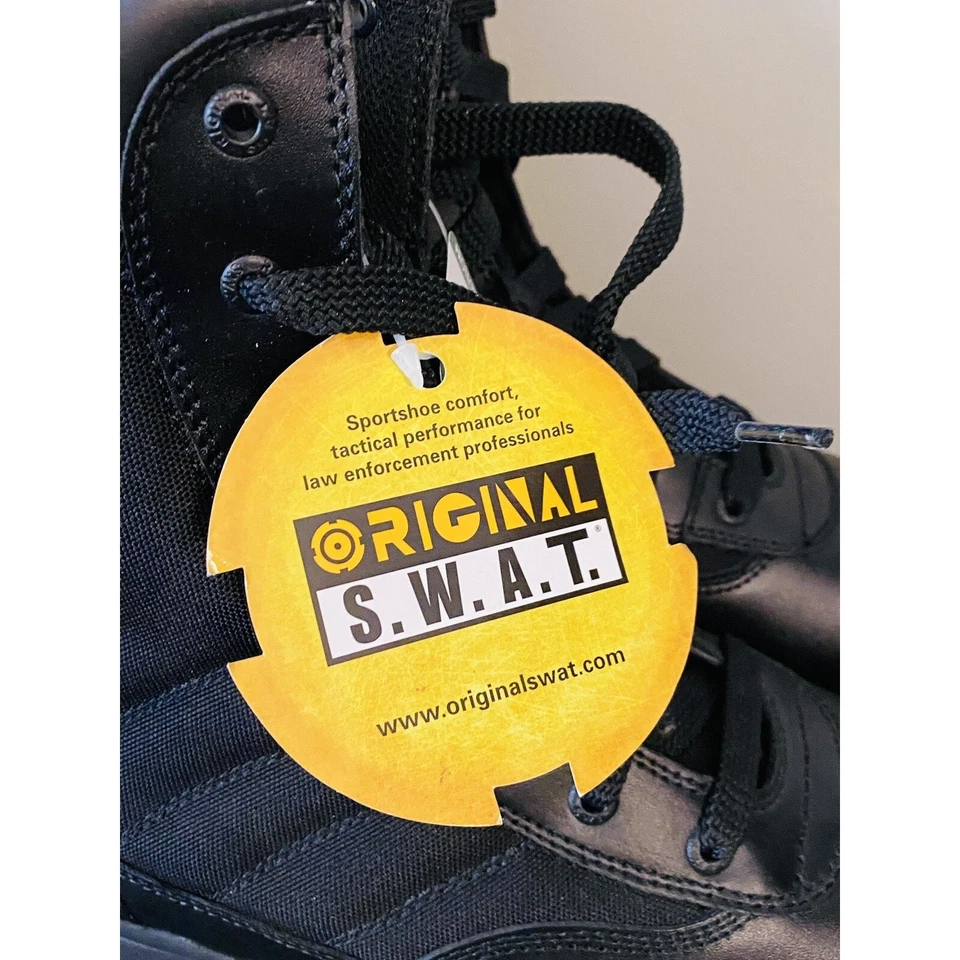 New in Box Original S.W.A.T. Classic 9" Side Zip Black Boots Men's 15 - Image 3 of 4