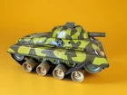 Vintage 1950s MARX WIND-UP TIN-LITHO SPARKING Climbing COMBAT TANK w/key Works!