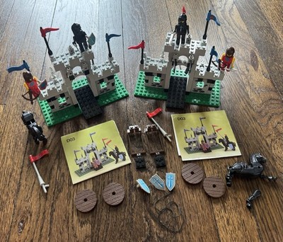 VINTAGE Coko Building Bricks Castle and Knights Set D03 LOT (2 Sets) INCOMPLETE