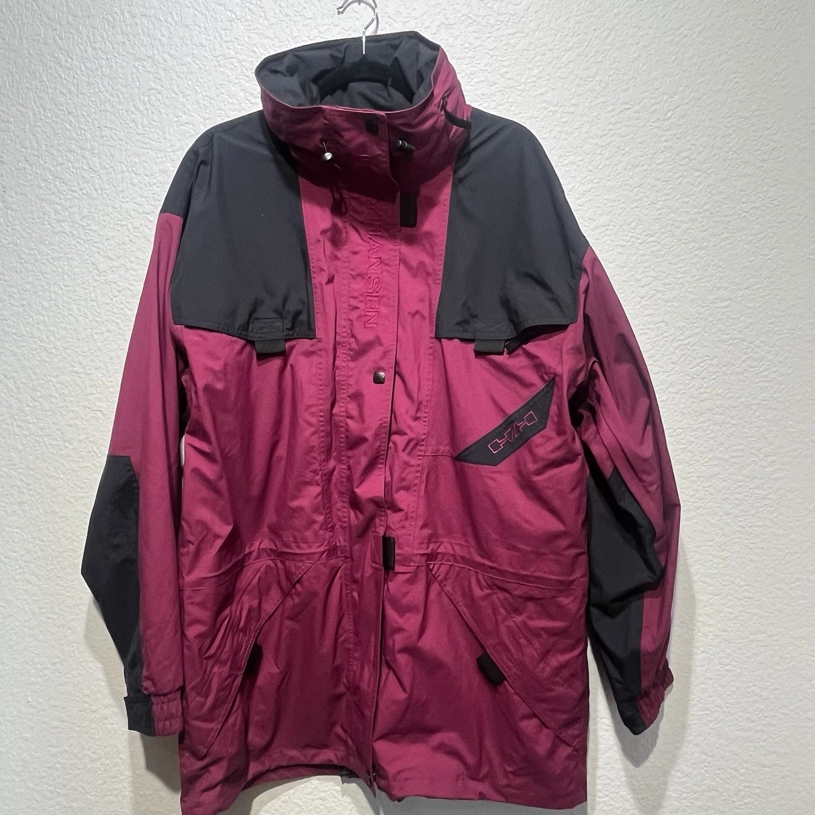 Vintage Adult XL Helly Hansen Winter Ski Jacket HH Hood Helly Tech Breathable