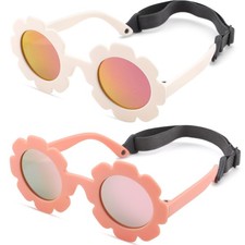 Polarized Baby Sunglasses with Strap - Unbreakable Infant Flowers Sunglasses ...