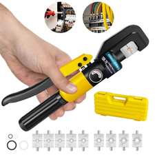 Hydraulic Crimper Set Crimping Tool Wire Battery Cable Lug Terminal 9 Dies