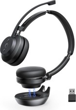 Wireless Bluetooth Headset with Mic for Work - Noise Cancelling Headphones,Over