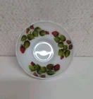 E.O. Brody Milk Glass Candy Bowl Dish Hand Painted Strawberries USA