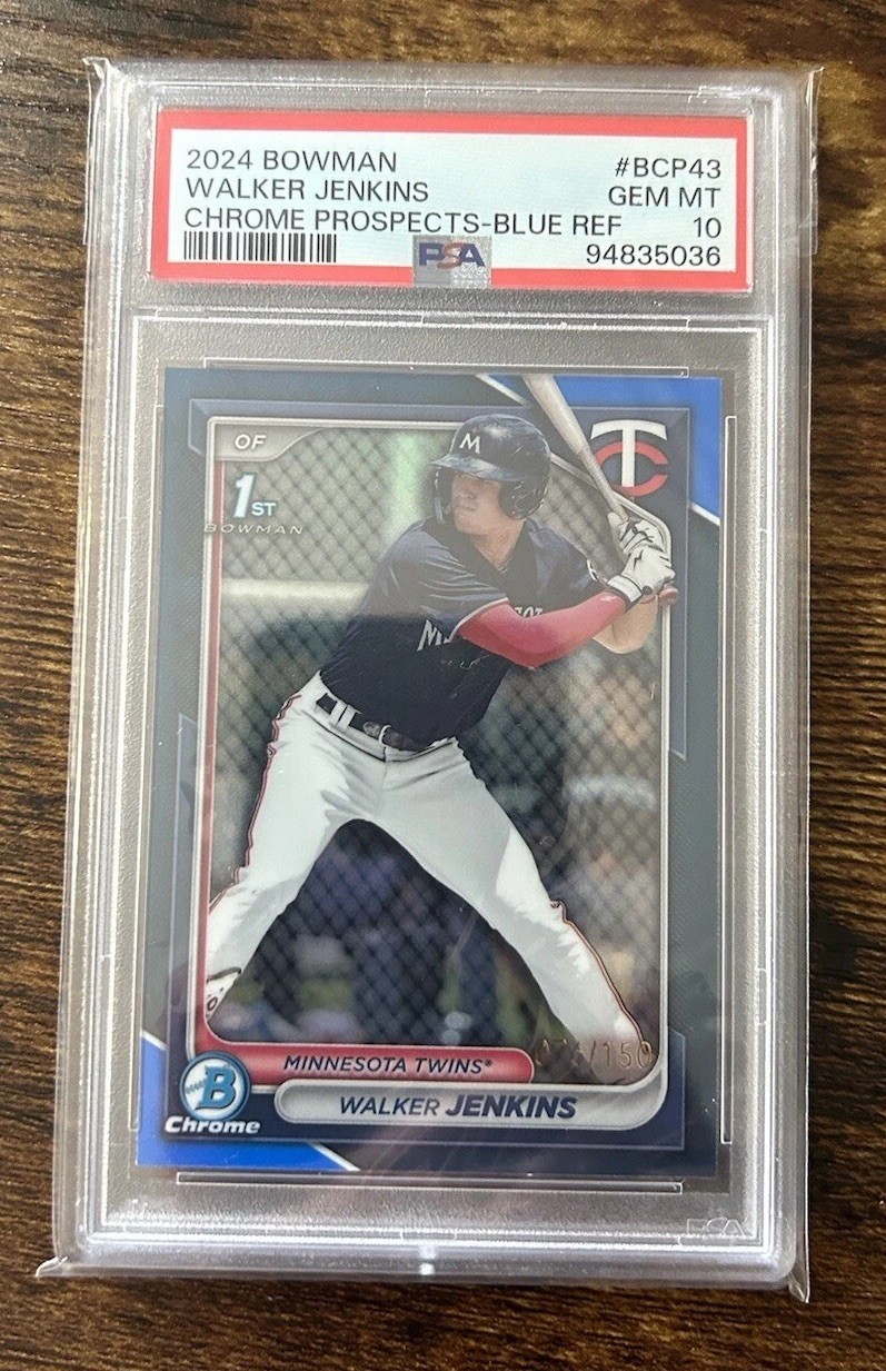 2024 1st Bowman Chrome Walker Jenkins Blue Refractor /150 PSA 10 Gem Mint