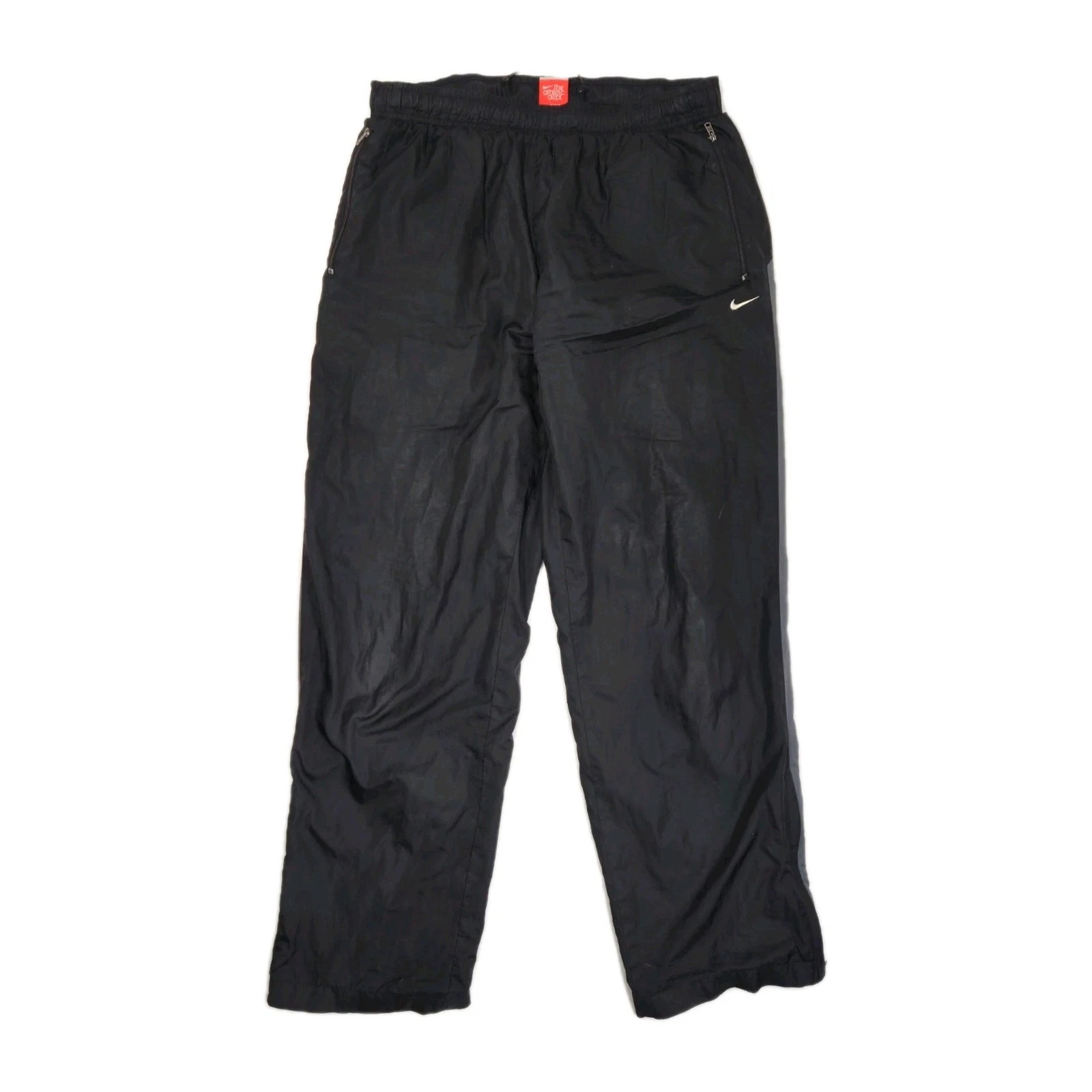 Nike Athletic Department Mens Black Windbreaker Pants Zip Ankles Pocket Large