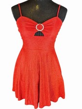 Valentines Red Sparkle Homecoming Dress Spaghetti Str Glitter Juniors