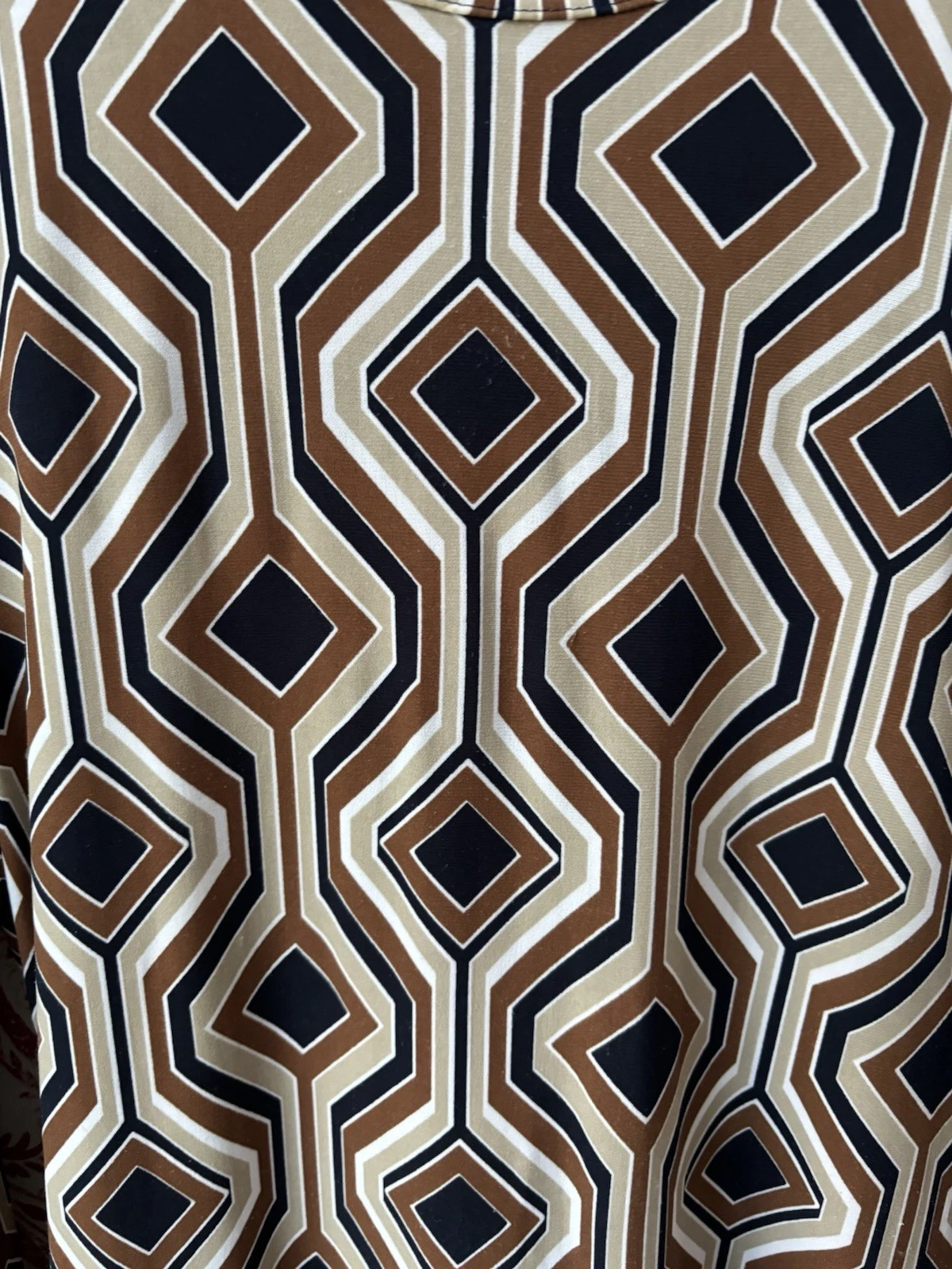 Abito da giorno Michael Kors elasticizzato manica lunga stampa geometrica taglia small