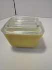 Vintage Pyrex Verde Green Yellow Refrigerator Dish 501 Lid 1 1/2 Cup Lid EUC