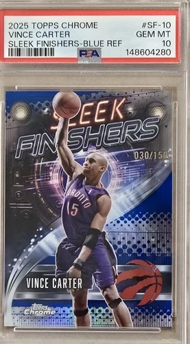 2025 Topps Chrome Vince Carter Refractors Blue (PSA 10)