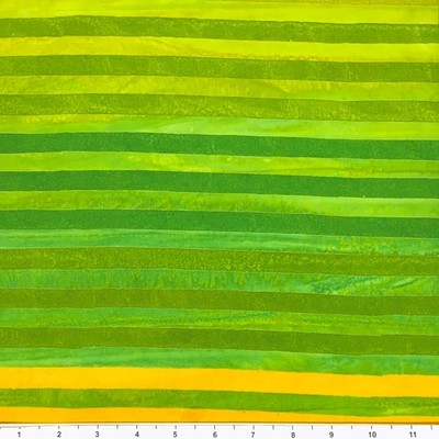1 Yard Cut of Lunn Fabric Half Inch Stripe Batik 100% Cotton 1753 Lime Yellow