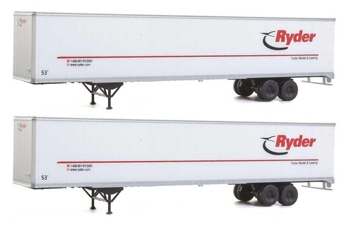 Remolques Walthers SceneMaster 949-2455 HO 53' Stoughton paquete de 2 Ryder | Condition: New
