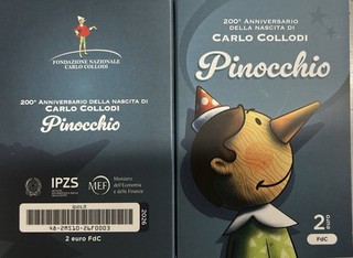 2 euro Coincard Collodi Pinocchio 2026 Italia Euro Coincard Disponibile