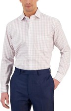 Club Room Men's Regular Fit Plaid Button Down Dress Shirt White Red 16/32-33