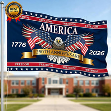 3 Ply 250 Years America Flag - Double Sided Patriotic Eagle 3 X 5 Ft Anniversary