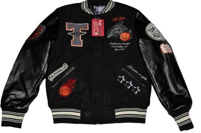 AUTHENTIC TOP GUN SHARK  VARSITY MENS JACKET BLACK  NWT