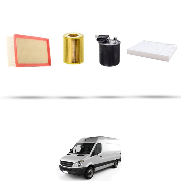 Hoffcar Set Service - 4 Filter FüR Mercedes Sprinter II (906) 519 CDI 140Kw Ab-image