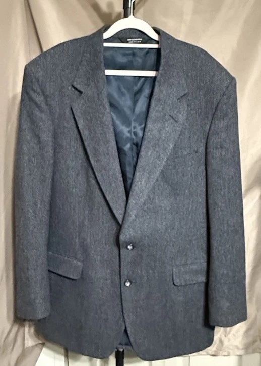 Lord & Taylor Mens Blazer Jacket 2 Button Wool Gray Sport Coat