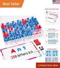 Gamenote Classroom Magnetic Letters Kit 238 Pcs with Double-Side Magnet Board -