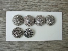 6 alte Trachtenknöpfe, Ösen-Knöpfe, 25 mm