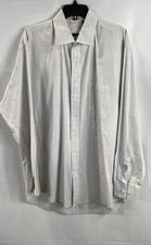 Vintage 90s Burberry Men's Plaid Button Up Shirt White Blue Cotton USA Sz L