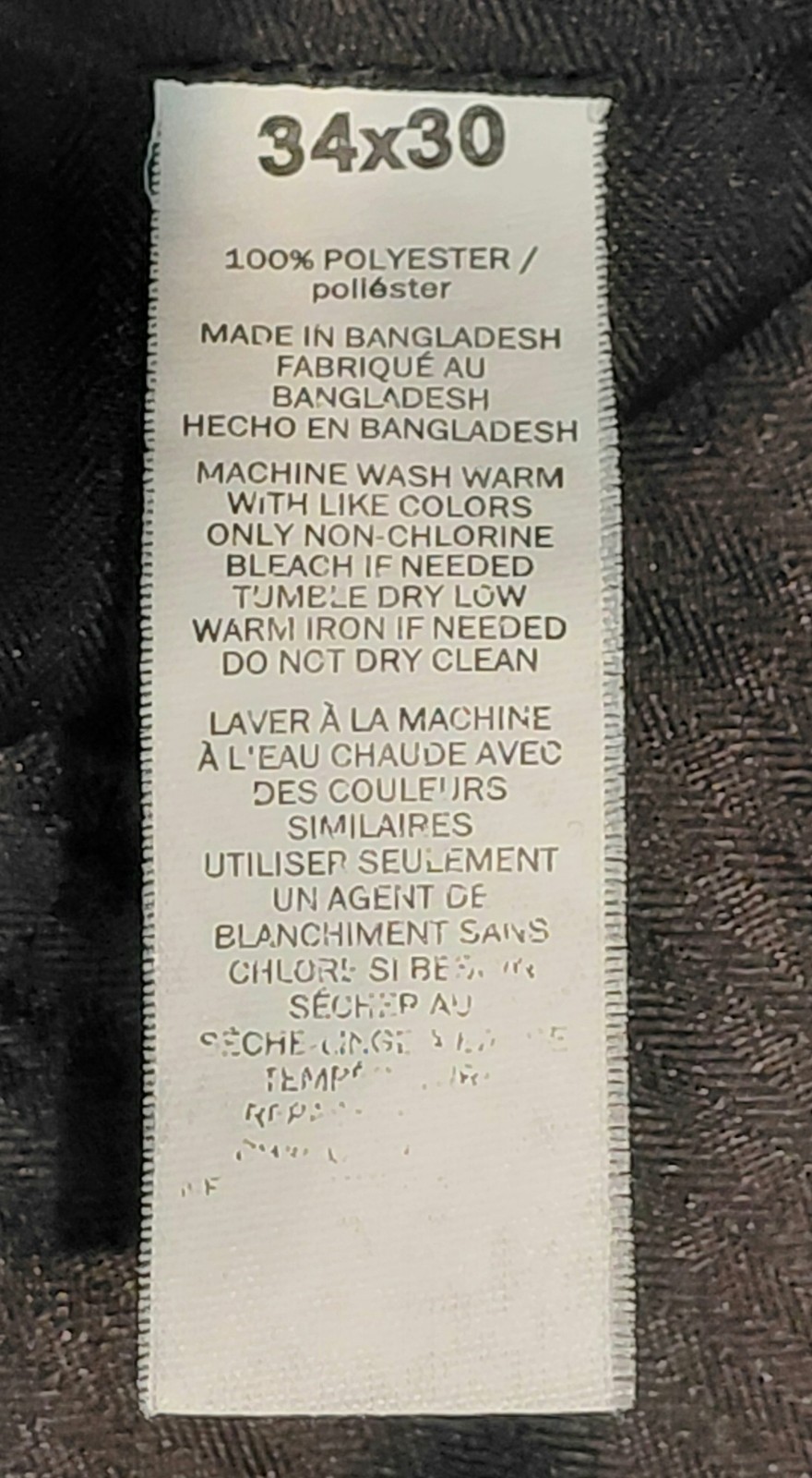 PERRY ELLIS PORTFOLIO Dress Pants Men's 34x30 Medium Gray Flat Front  Mid-Rise